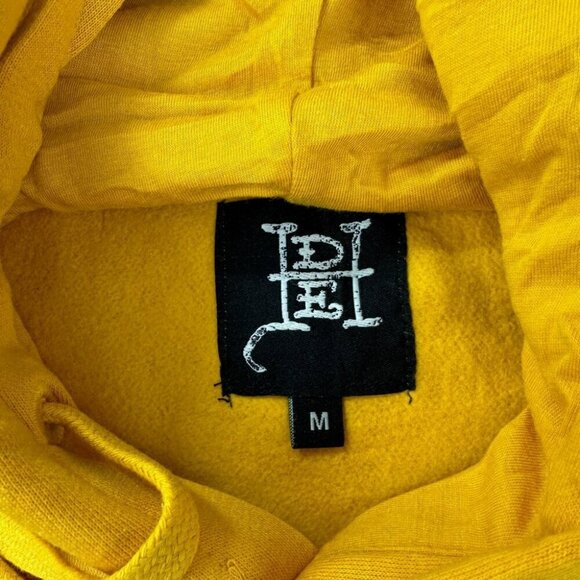 Ed Hardy NWT Men's Size Medium Crouching Panther Yellow Fleece Pullover Hoodie - Picture 2 of 12